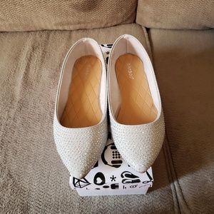 Sparkly Silver Flats